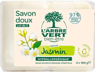 Твердое мыло L'Arbre Vert с натуральным экстрактом жасмина 100 г х 2 шт (3450601026591)