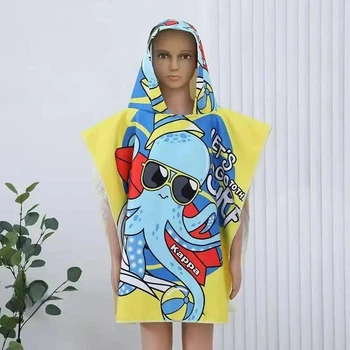 Детское пляжное полотенце пончо 60х120 (Д-al-poncho25-003)