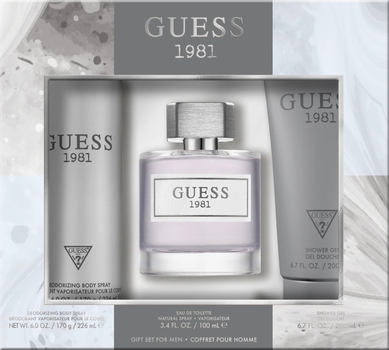 Zestaw męski Guess 1981 Woda toaletowa 100 ml + Żel pod prysznic 200 ml + Dezodorant 226 ml (085715330475)