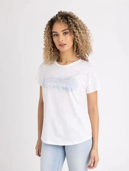 Футболка хлопковая женская U.S. Polo Assn 216644-2J00A(White) XS Белая (786662307694)