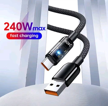 Кабель 6A USB-Type C чорний 240W 1 метр QC 3.0 105444BK100TC