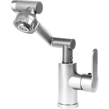 Смеситель трансформер вращающийся для ванной комнаты и кухни Swiveling Faucet Серый
