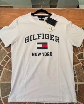 Мужская хлопковая футболка Tommy Hilfiger белая M 4411