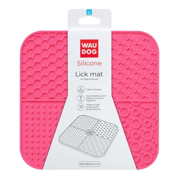 Коврик для слизывания WAUDOG Silicone, 190×190×10 мм, розовый