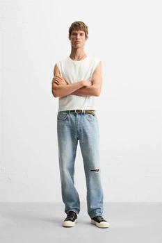 Джинси ZARA Straight Fit блакитний 8062/421/406 34