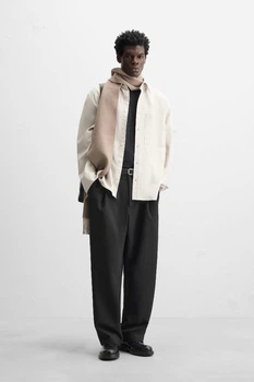 Сорочка м'яка бавовняна Zara бежевий 0975/115/710 S