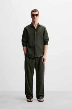Сорочка бавовняно-лляна Zara 0975/785/514 M