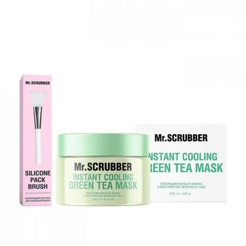 Маска для обличчя охолоджувальна MR.SCRUBBER Instant Cooling Green Tea Mask 3 екстрактом зеленого чаю + Силіконовий шпатель для нанесення масок (4820200414201)
