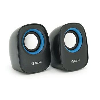 Колонки 2.0 Kisonli V360 для ПК и ноутбука USB 3.5мм 2x1.5Вт 20Гц-20КГц Синие