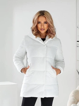 Женская зимняя куртка с капюшоном KHAN 01005 50 Белый ( KH - 01005/8 E )