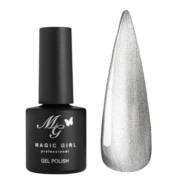 Гель-лак кошачий глаз Magic Girl Metal Cat серый металлик, 8 мл