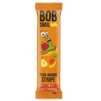 Цукерка Bob Snail страйпс груша-манго 14г