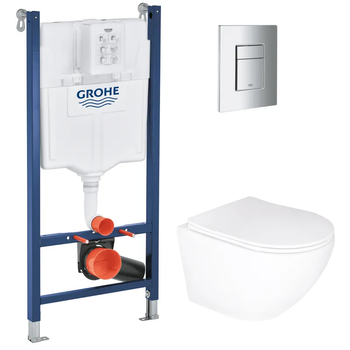 Комплект Grohe Set Унітаз ELLIPSE-0305-T3 + Інсталяція UA388400WG + панель 38732000 (388400WGELLIPS