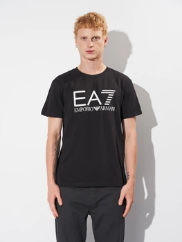 Футболка бавовняна довга чоловіча Emporio Armani 11669 M Чорна (smt2000000042244)
