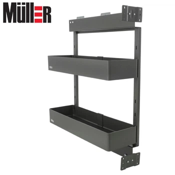 Карго Muller IRIS 200мм УНИВЕРСАЛЬНОЕ 2 полки c доводчиком, Графитовый (4409)