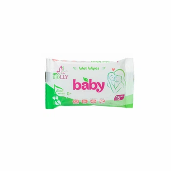 Влажные салфетки для детей Biolly Baby 15 шт.