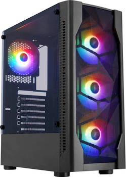 Корпус 1stPlayer D4-BK-4F1 Black з 4 RGB вентиляторами