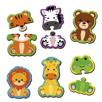 Детские магнитные пазлы Vladi Toys VT1733-04 Животные 6 картинок Разноцветный (104067)