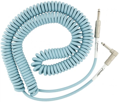 Кабель инструментальный Fender Cable Original Series 30' Coil Daphne Blue