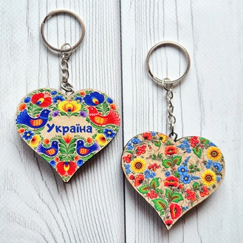 Брелок сердечко Украина (принт b_004)