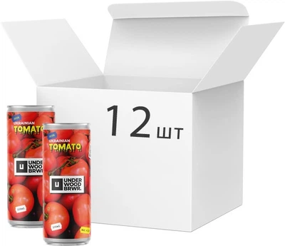 Упаковка пива Underwood Brewery Ukrainian Tomato Gose світле нефільтроване 4.1% 0.33 л х 12 шт (14820224360673)