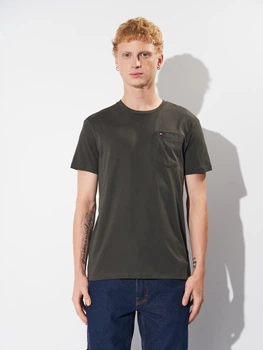 Футболка бавовняна довга чоловіча Tommy Hilfiger 11638 L Хакі (smt2000000040769)