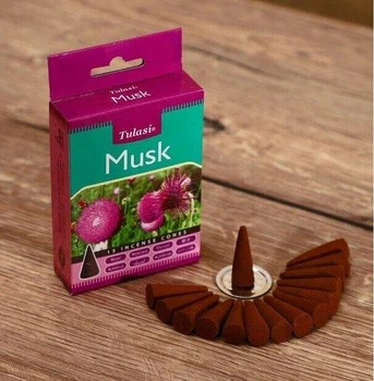 Ароматические конусы Tulasi - (Мускус) Musk Premium Incense Cones 15 шт. (Zp35020)