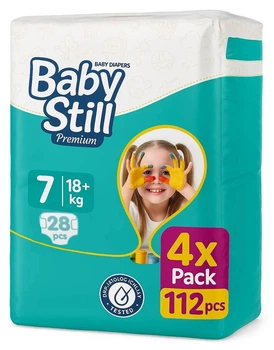 Детские подгузники Baby Still Jumbo Pack размер 7 (18+ кг) 112 шт памперсы для новорожденных одноразовые