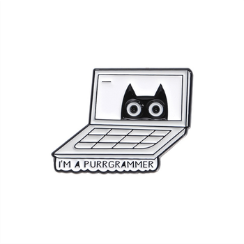 Значок металевий Котик Purrgrammer