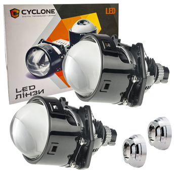 Світлодіодні Bi-LED світлодіодні лінзи Cyclone LED BL 3.0" I4 40/50W 5500K 12-16V (2шт)
