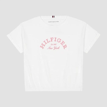 Дитяча укорочена футболка для дівчинки Tommy Hilfiger 520458616 116 см Біла (1159841982)