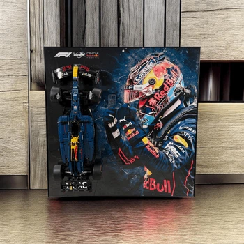 Арт Держатель Рамка на Стену 80x80 см. для Фирменного Конструктора Technic F1 Oracle Red Bull Racing RB20 (42206) Ред Булл Формула 1 Сезон 2024 з Зображенням Макса Ферстаппена