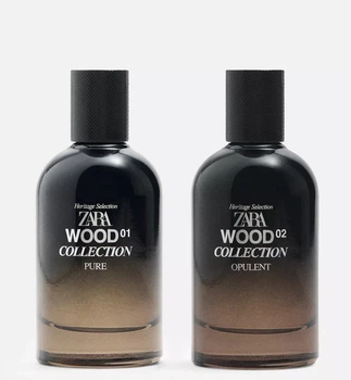 Набор мужской парфюмированной воды Zara WOOD COLLECTION 01 + 02 2x100мл