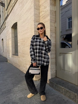 Жіноча фланелева сорочка у клітинку Uaclothes 46-48 Чорний (like34333-147411350)