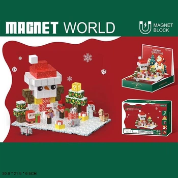 Детский магнитный конструктор 161 деталь "Рождество. Снеговик" Magnet World (T9924)