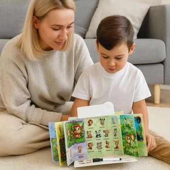 Интерактивный борд-книга 2в1 с украинской озвучкой WToys Арт.70456 "Мир животных", разноцветная