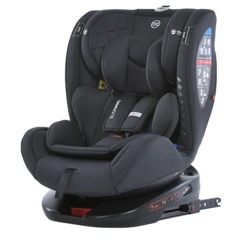 Автокрісло дитяче El Camino EVEREST Dark Gray 0-36кг 5-точкові ремені безпеки ISOFIX 360º Темно-сіре (ME 1114)