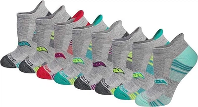 Комплект шкарпеток для бігу з контролем вологості Saucony Performance Heel Tab Athletic Running Socks 8-Pack Color: Grey Assort (S82004) M