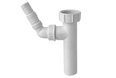 Продовжувач пластмасовий до сифона для умивальника з підключенням до пральної машини 1 1/4*32мм*120мм TEE5/4B1
