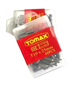 Бита T10 х 25 мм магнитная TOMAX 60 шт