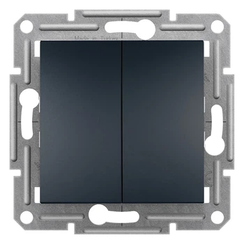 Кнопочный выключатель двухклавишный Schneider Electric Asfora антрацит EPH1100171