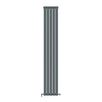 Дизайнерский радиатор IDEALE VITTORIA 12 1800x340 вертикальный, антрацит матовый (универсальное подключение)