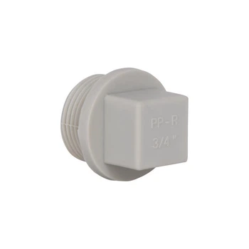 Заглушка PPR Thermo Alliance для труб с резьбой 20х3/4'' НР полипропилен, серая