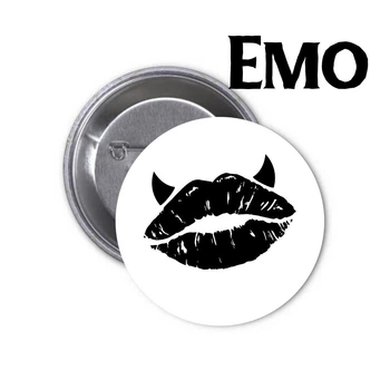 Значок Emo | Эмо #04 Черные губы