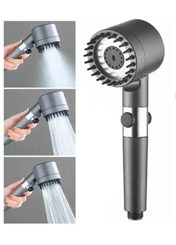 Лейка массажная для душа Idea Turbocharged Head с вращением 360° Серый (235U)