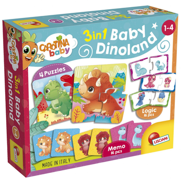 Настільна гра Lisciani Carotina Baby Dinoland 3 в 1 (8008324092529) (955555912317276) - Уцінка