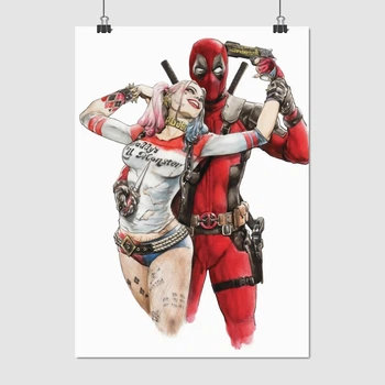 Постер Дэдпул и Харли Квинн, Deadpool and Harley Quinn, A3 42×30 см (id1763)
