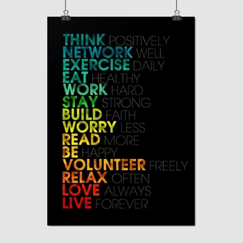 Постер Думай позитивно, Think positive, network well, A3 42×30 см (id2259)