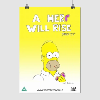 Постер Гомер Симпсон, Гладиатор (пародия), Simpsons, A hero will rise, A3 42×30 см (id1029)