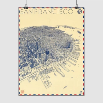 Постер Карта Сан-Франциско, США, San Francisco, USA, A3 42×30 см (id4145)